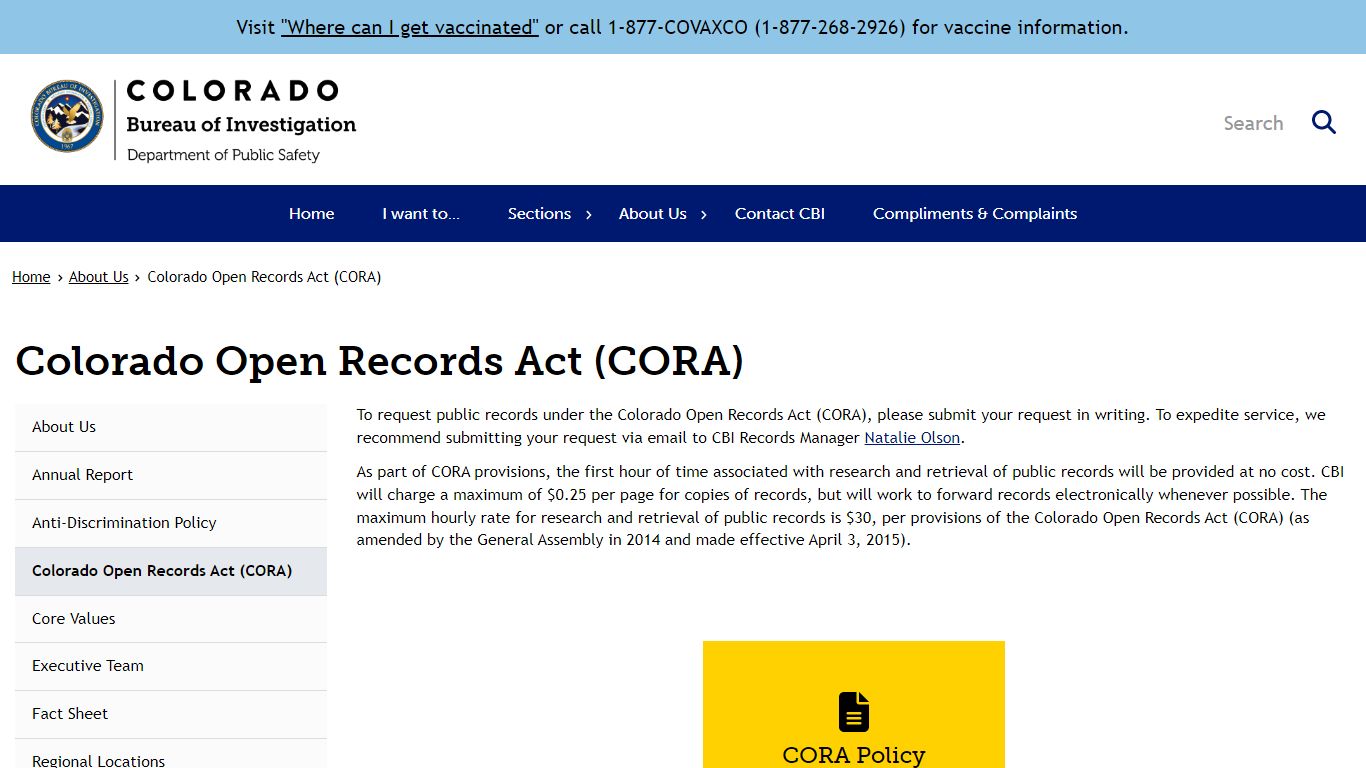 Colorado Open Records Act (CORA)