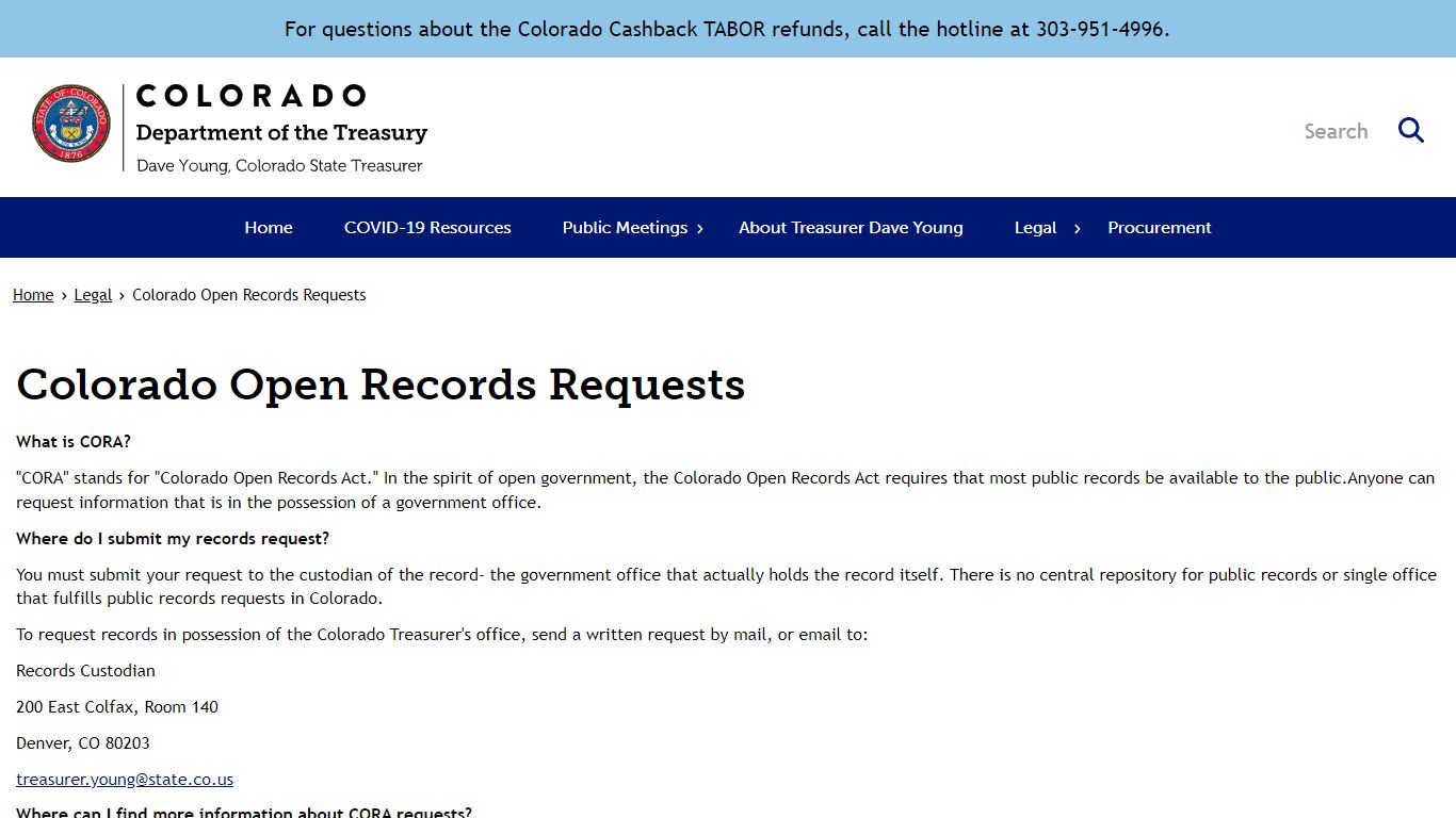 Colorado Open Records Requests
